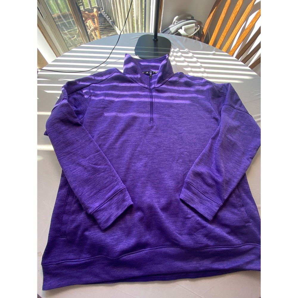 Adidas Mens Climalite Quarter Zip Pullover Purple Heather D79191 2XL